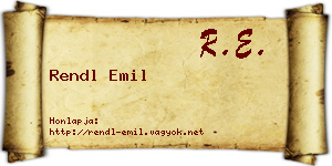Rendl Emil névjegykártya